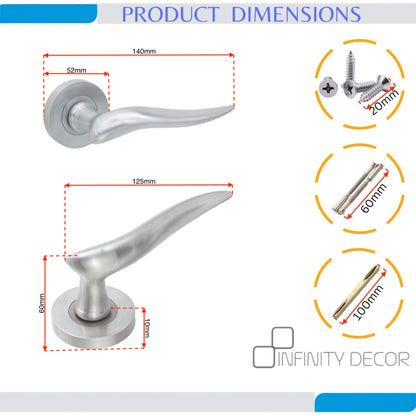 Flavia Lever on Rose Satin Chrome Latch Pack