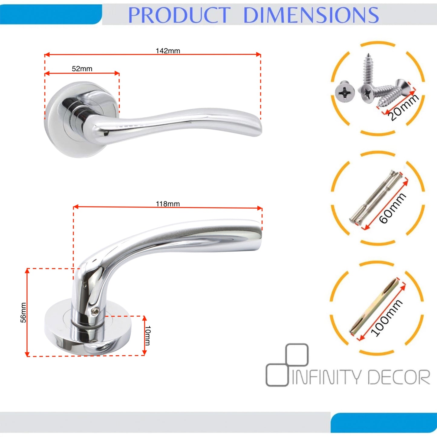 Zofie Lever on Rose Polished Chrome Latch Pack