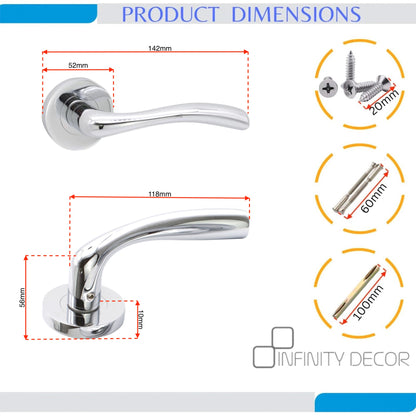 Zofie Lever on Rose Polished Chrome Latch Pack