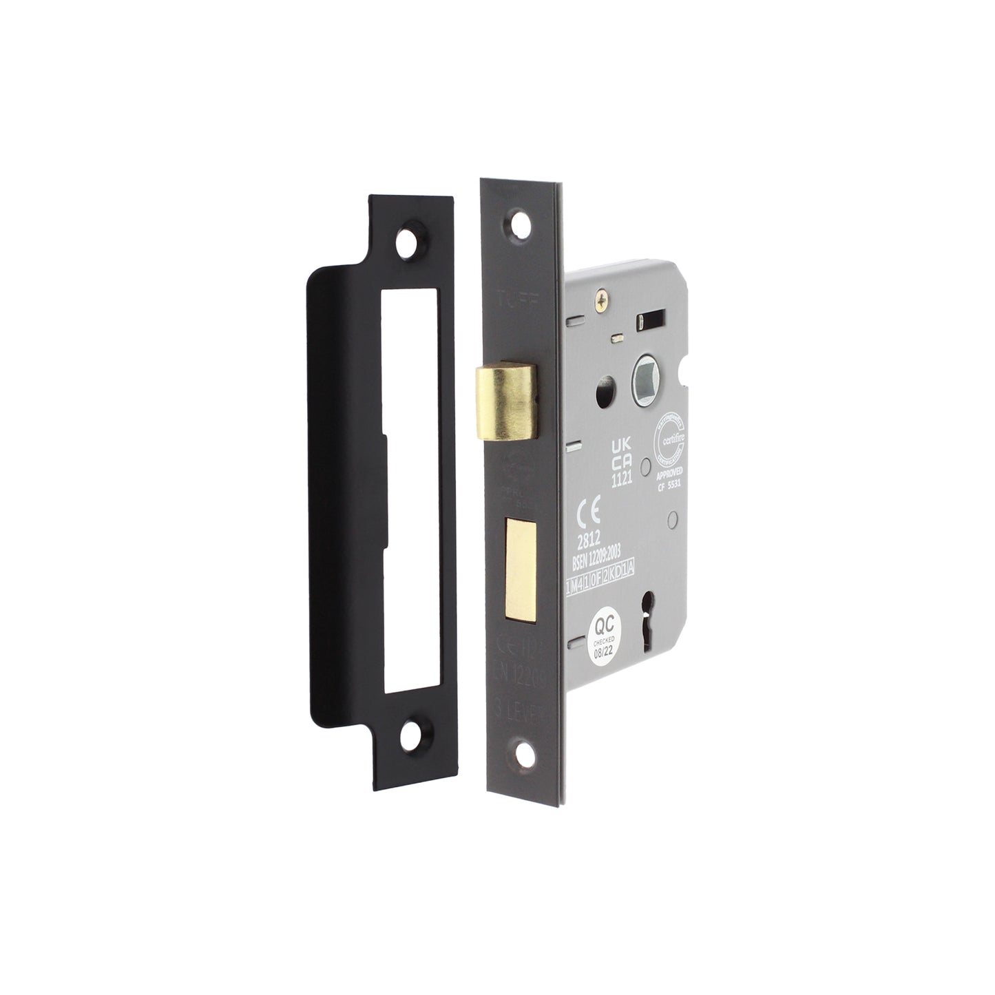 2.5" CE 3 Lever Mortice Sash Lock FD60 - Matt Black