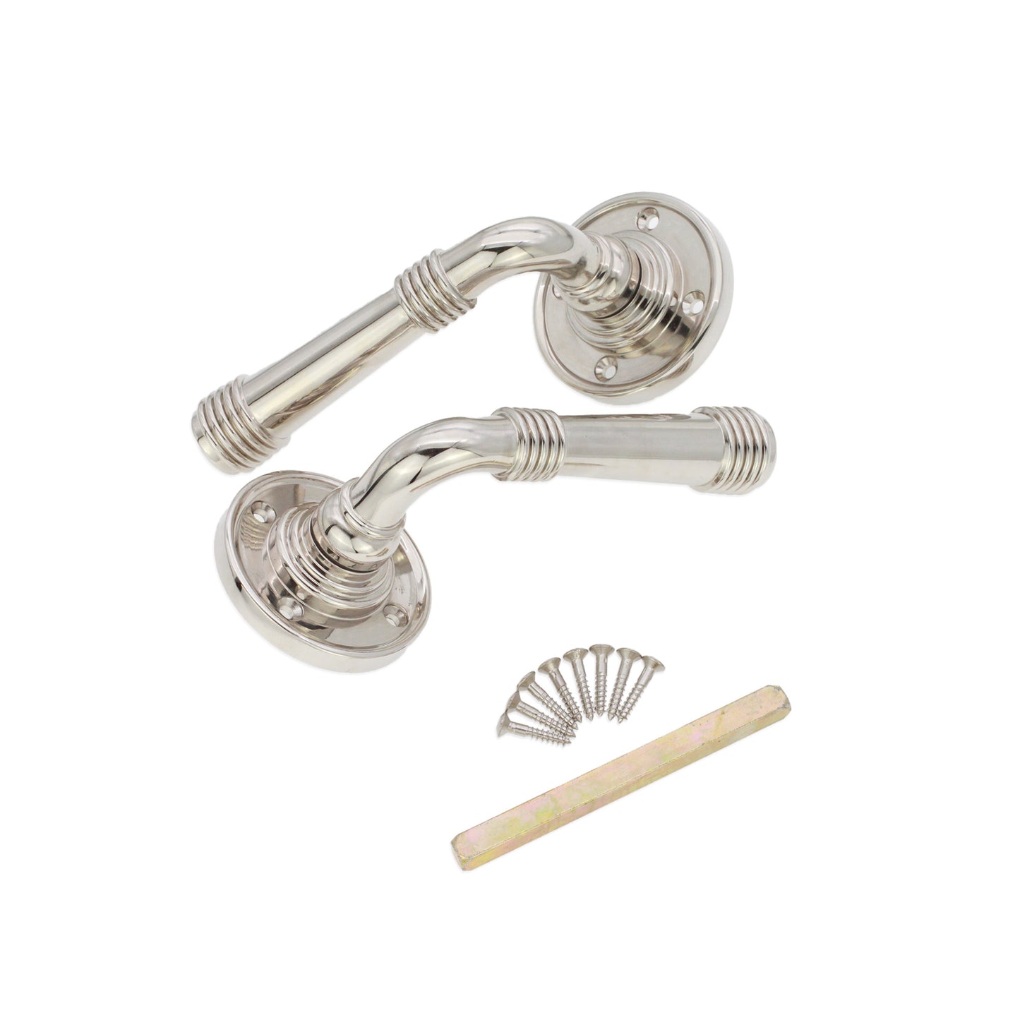 Polished Nickel Lever on Rose Home Decor