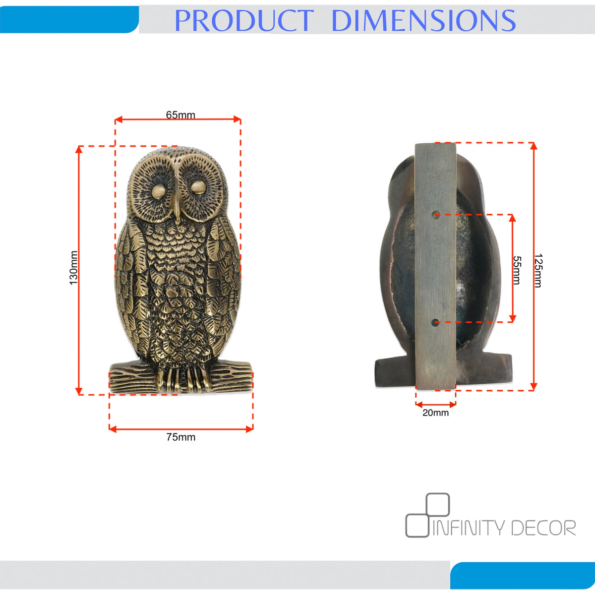 Antique Brass Owl Door Knocker Home Decor