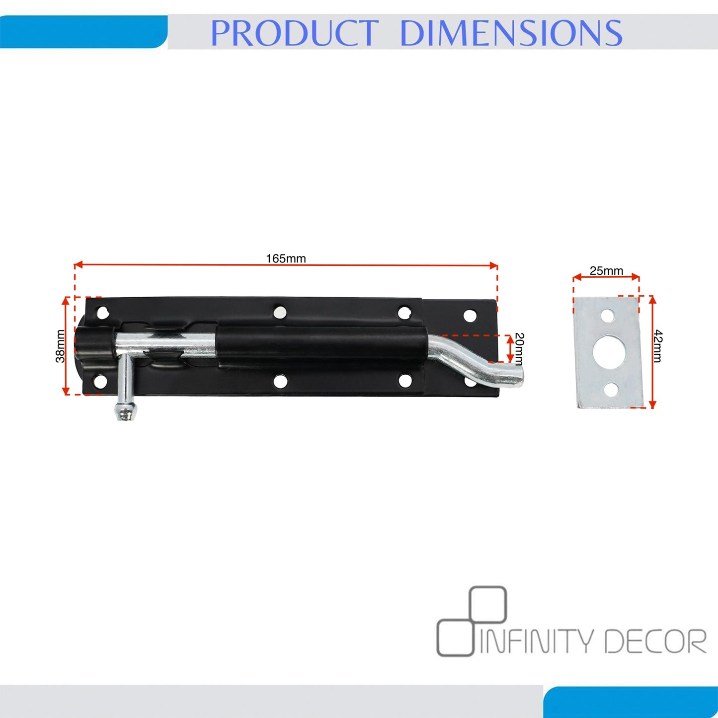 Black Necked Barrel Bolt Home Decor 