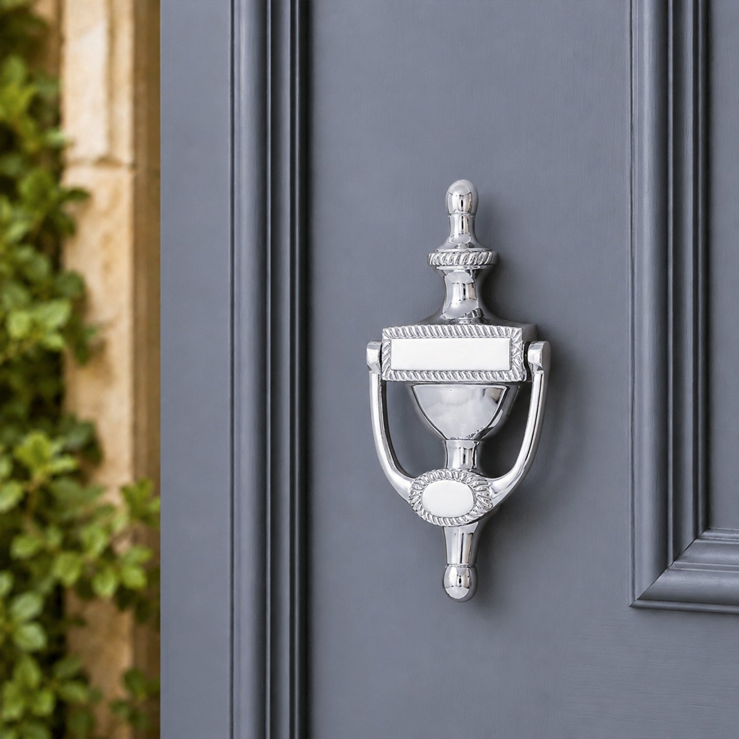Polished Chrome Georgian Door Knocker Home Decor