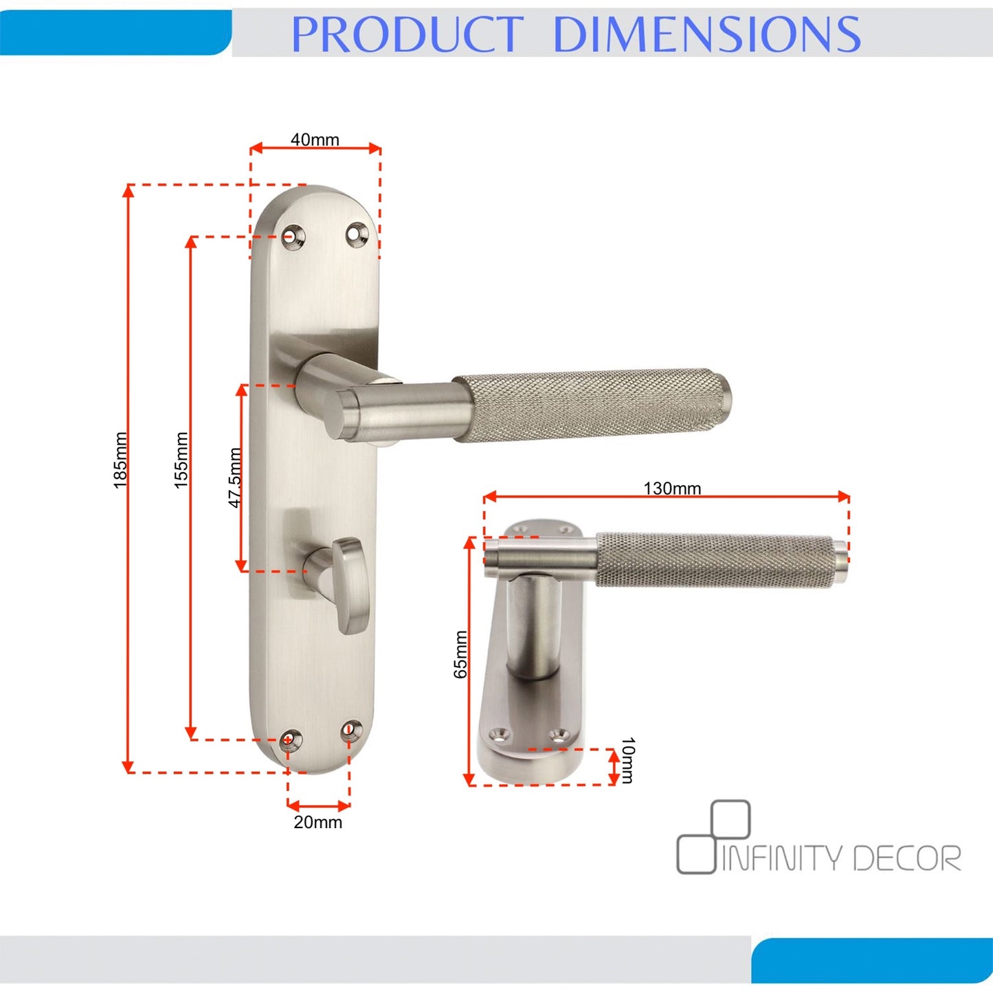 Lever on Backplate Door Handle Home Decor