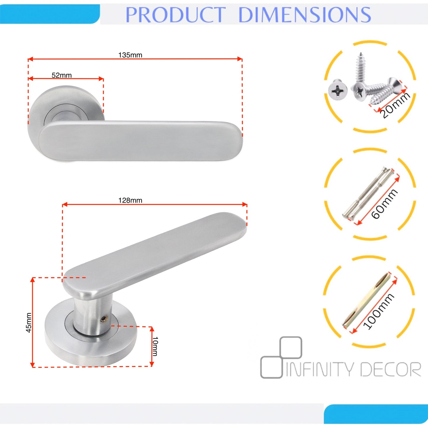 Satin Chrome Lever Door Handle Home Decor