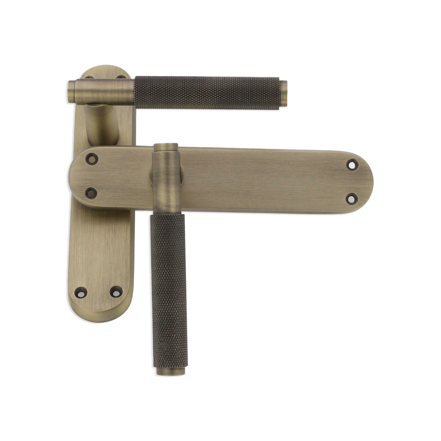 Connaught Knurled Lever on Backplate Latch Matt Antique