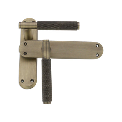 Connaught Knurled Lever on Backplate Latch Matt Antique