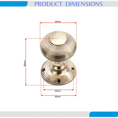 Bouton de porte Ruche 55mm Laiton Vieilli