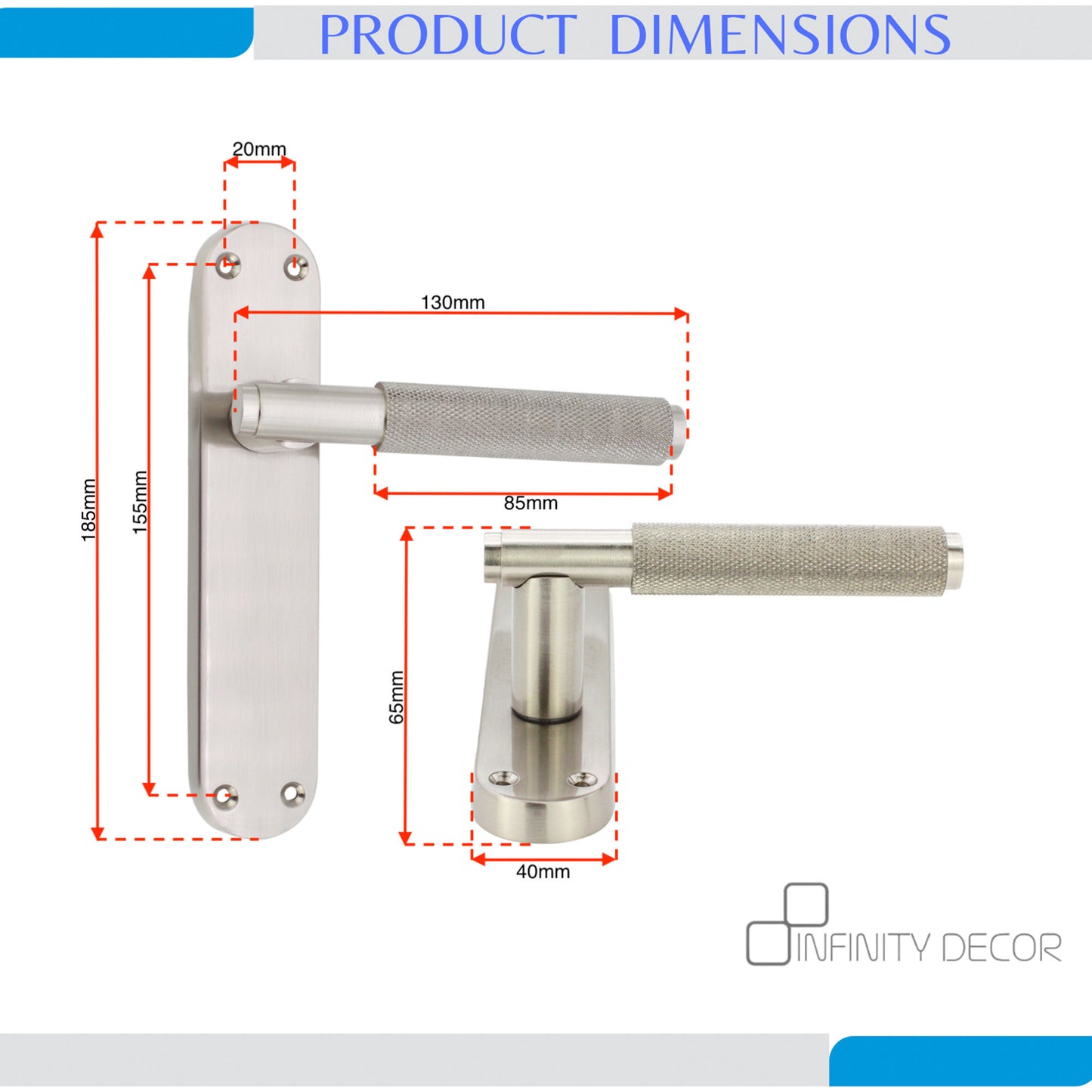Lever on Backplate Door Handle Home Decor