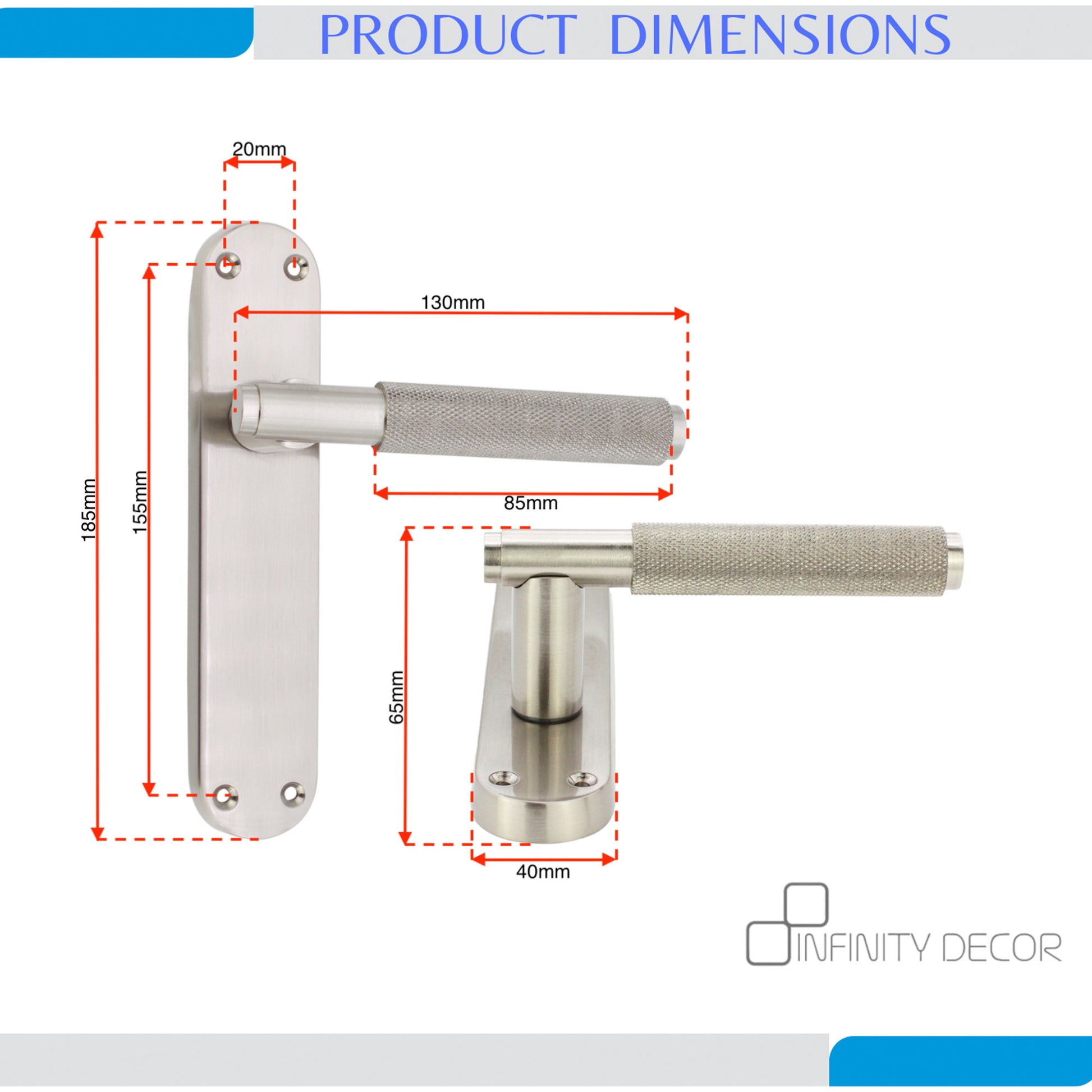 Lever on Backplate Door Handle Home Decor
