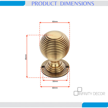 Reeded Mortice Rim Door Knob Home Decor