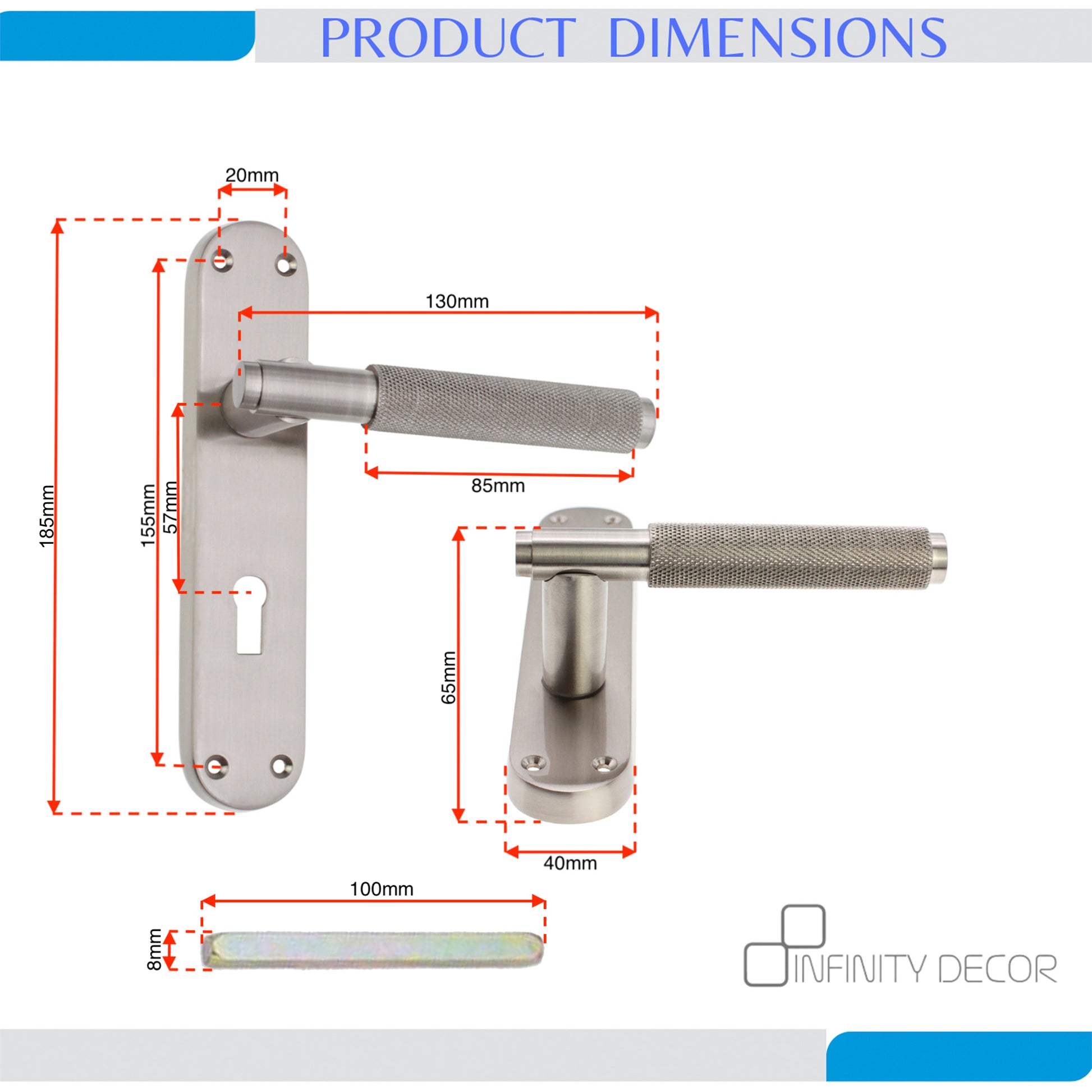 Lever on Backplate Door Handle Home Decor