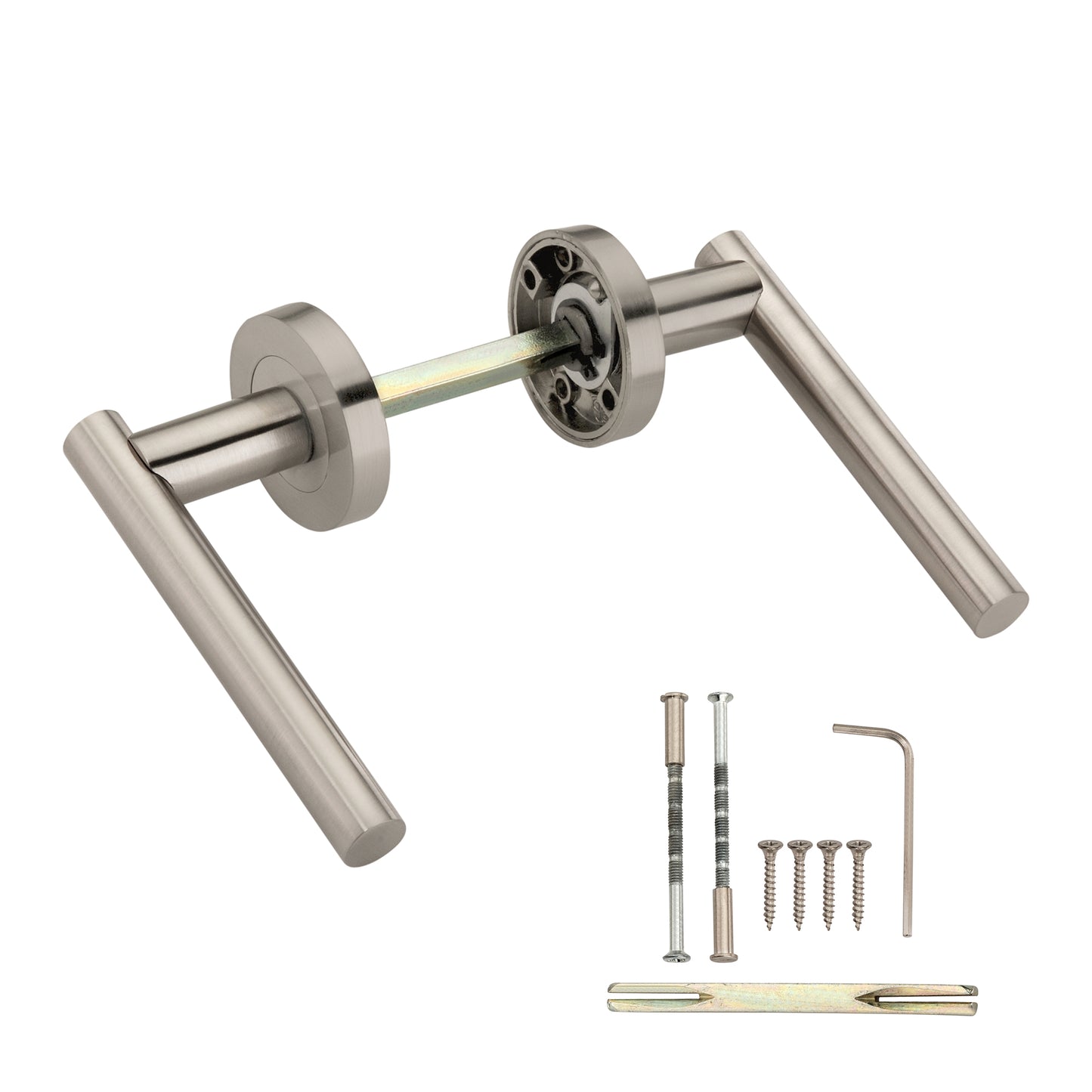 Satin Nickel Lever on Rose Latch Set