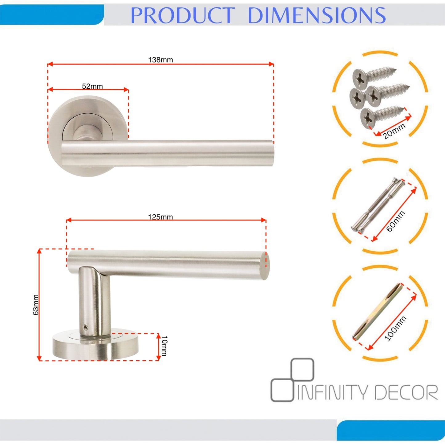 Lever on Rose Door Handle Home Decor