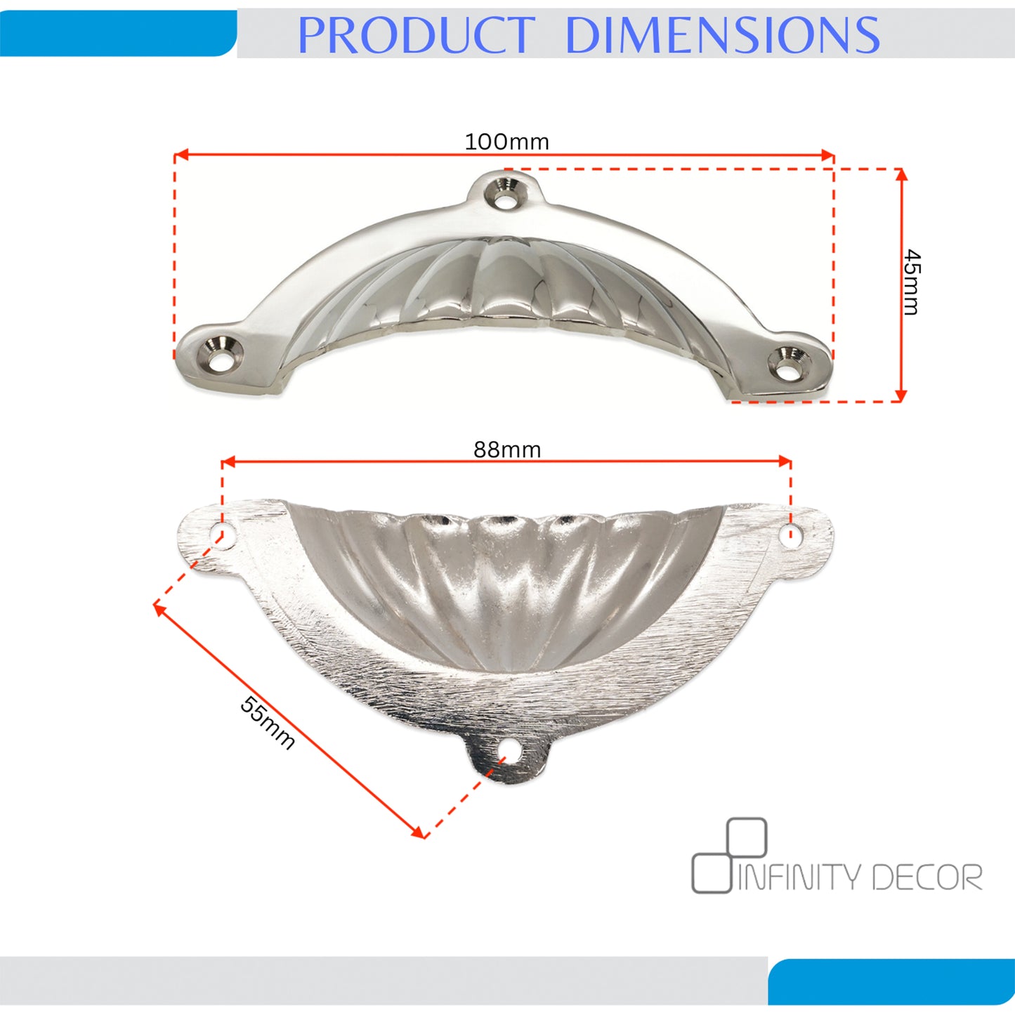 Shell Cup Pull Polished Nickel
