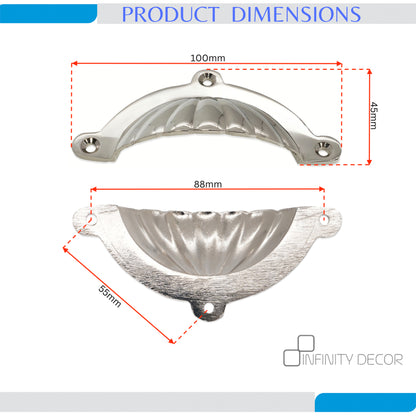 Shell Cup Pull Polished Nickel