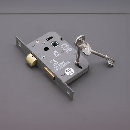 2.5" CE 3 Lever Mortice Sash Lock FD60 - Black Nickel