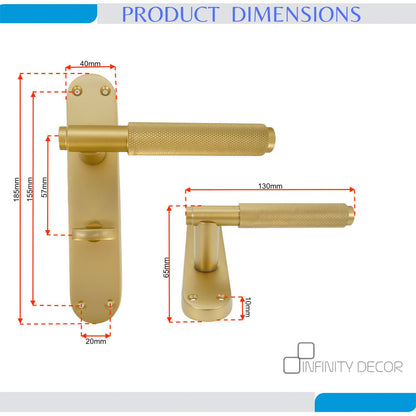 Connaught Knurled Lever on Backplate Privacy Satin Brass