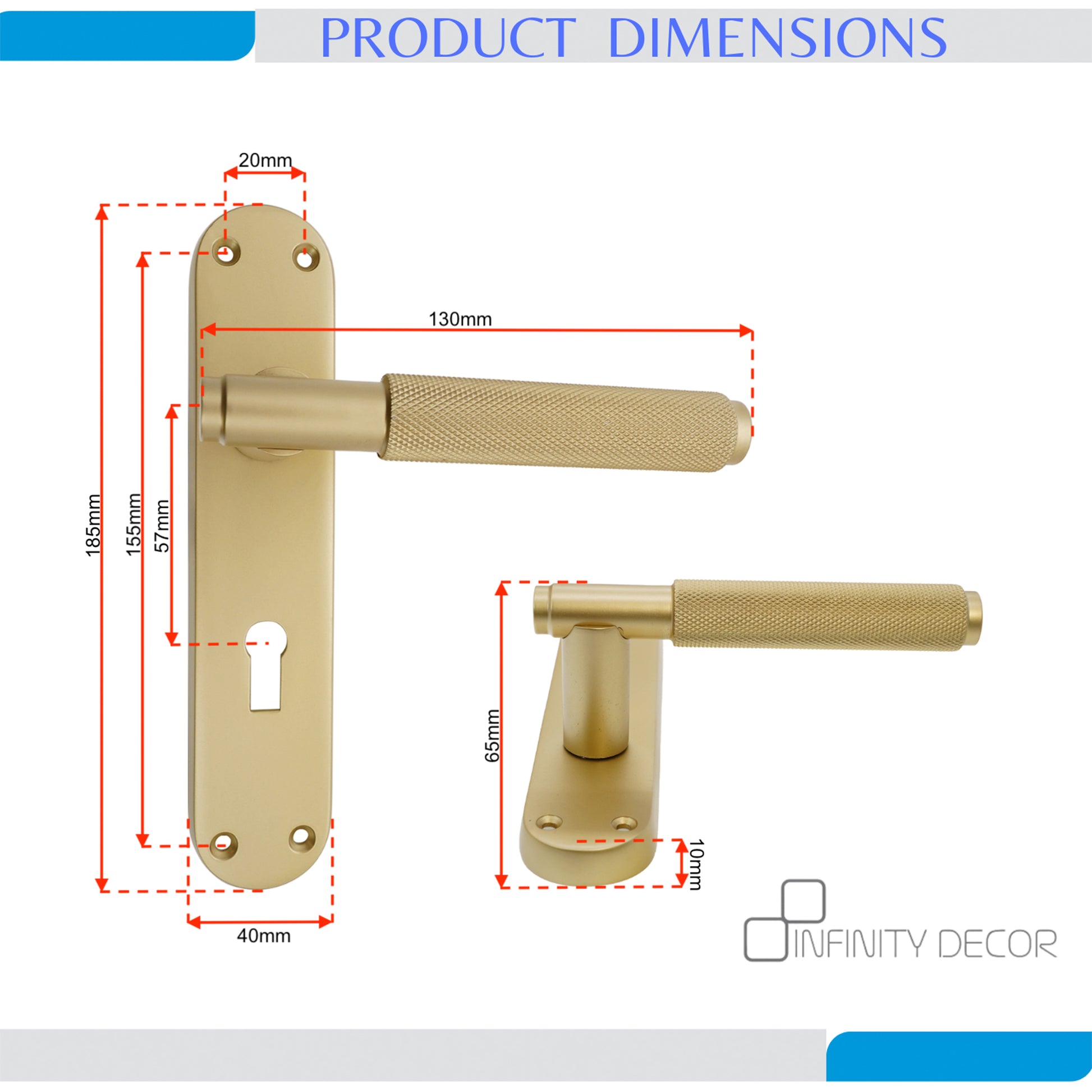 Satin Brass Lever on Backplate Lock Home Decor  