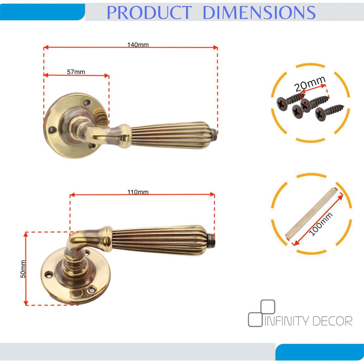 Aged Brass Lever Door Handle Home Decor  