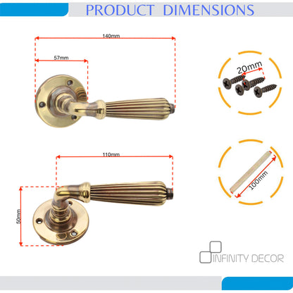 Aged Brass Lever Door Handle Home Decor  