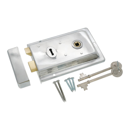 Iron Rim Lock - Fluted Polished Chrome