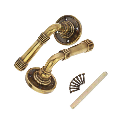 Aged Brass Beehive Lever on Rose Home Decor