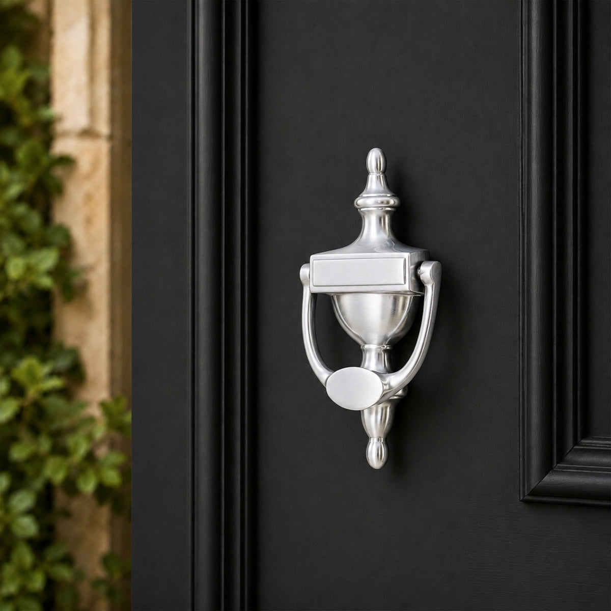 Satin Chrome Victorian Door Knocker Home Decor