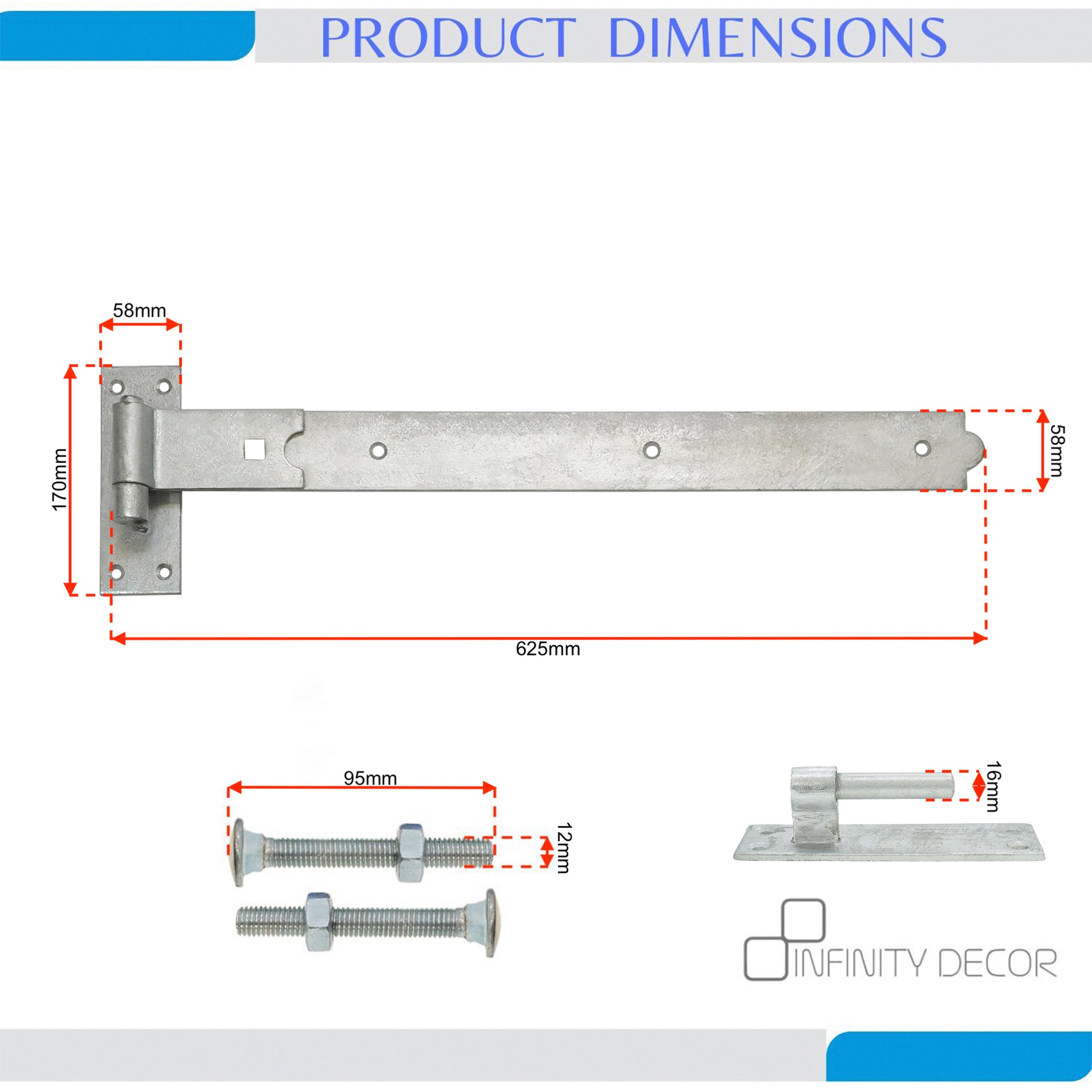 Straight Hook and Band Hinge Home Decor