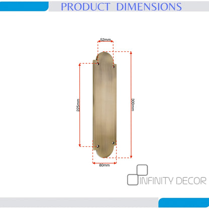 Viktorianische halbrunde Fingerplatte, 300 mm, antikes Messing