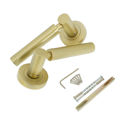Zest Lever on Rose Satin Brass Latch Pack
