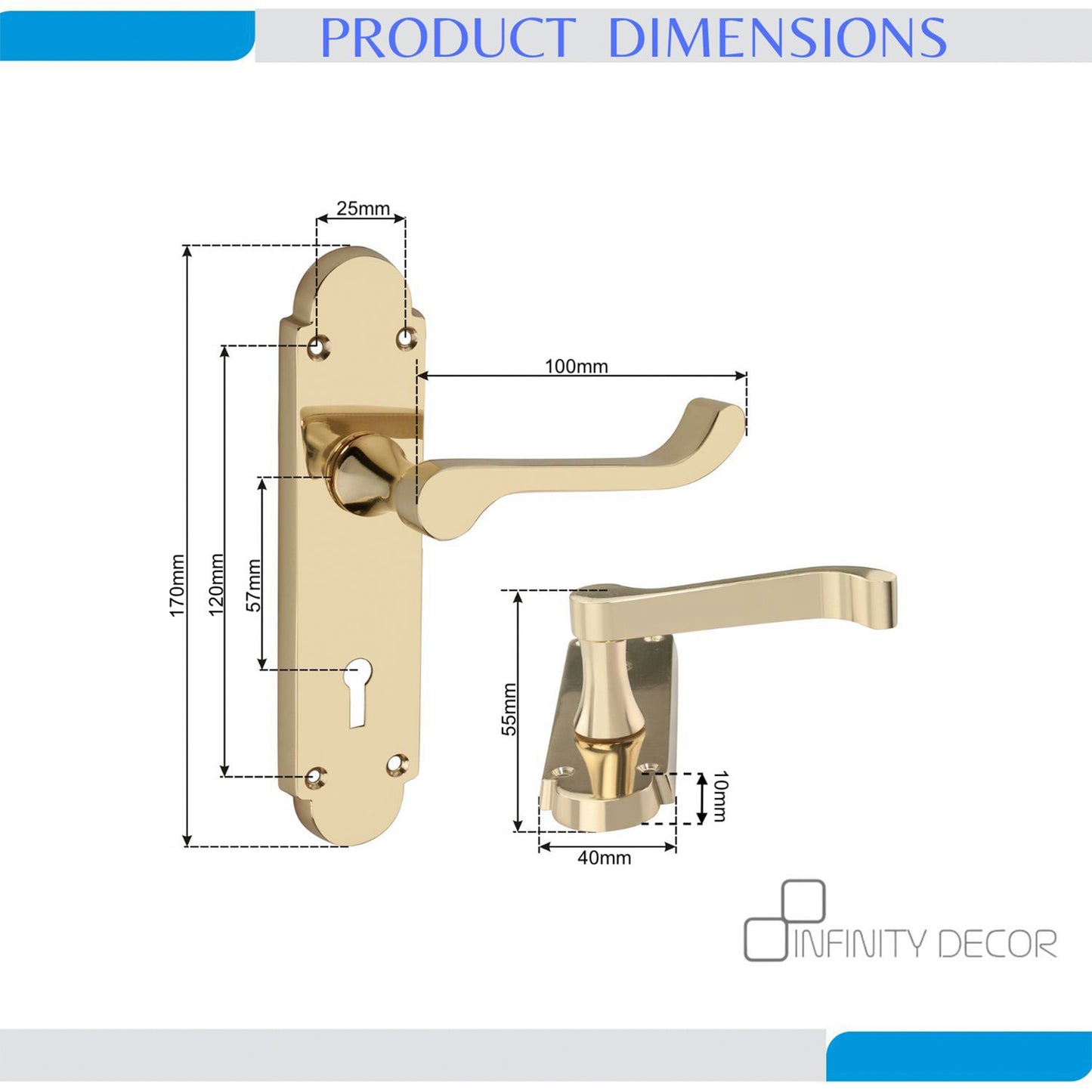 Lever on Backplate Door Handle Home Decor