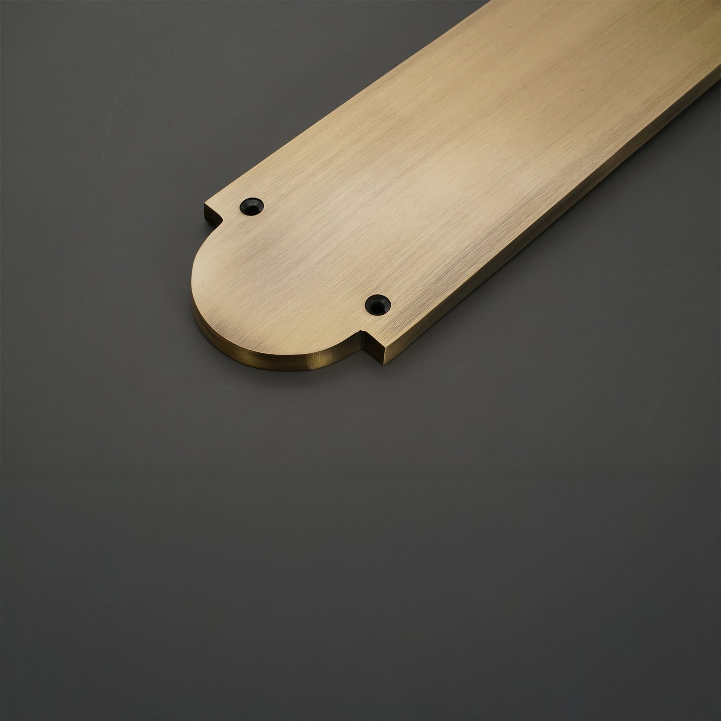 Viktorianische halbrunde Fingerplatte, 300 mm, antikes Messing