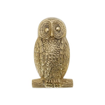 Heurtoir de porte hibou en laiton poli