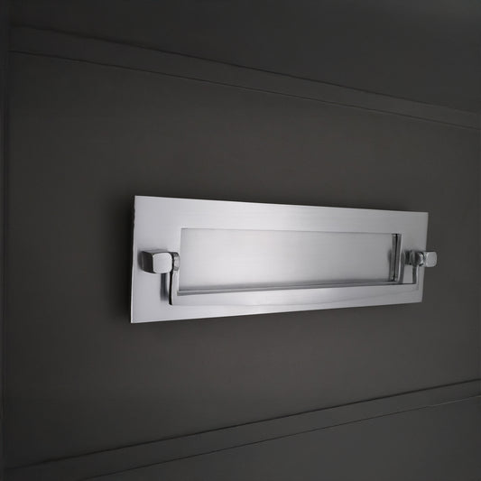 Plaque postale victorienne heurtoir 250 mm chrome satiné