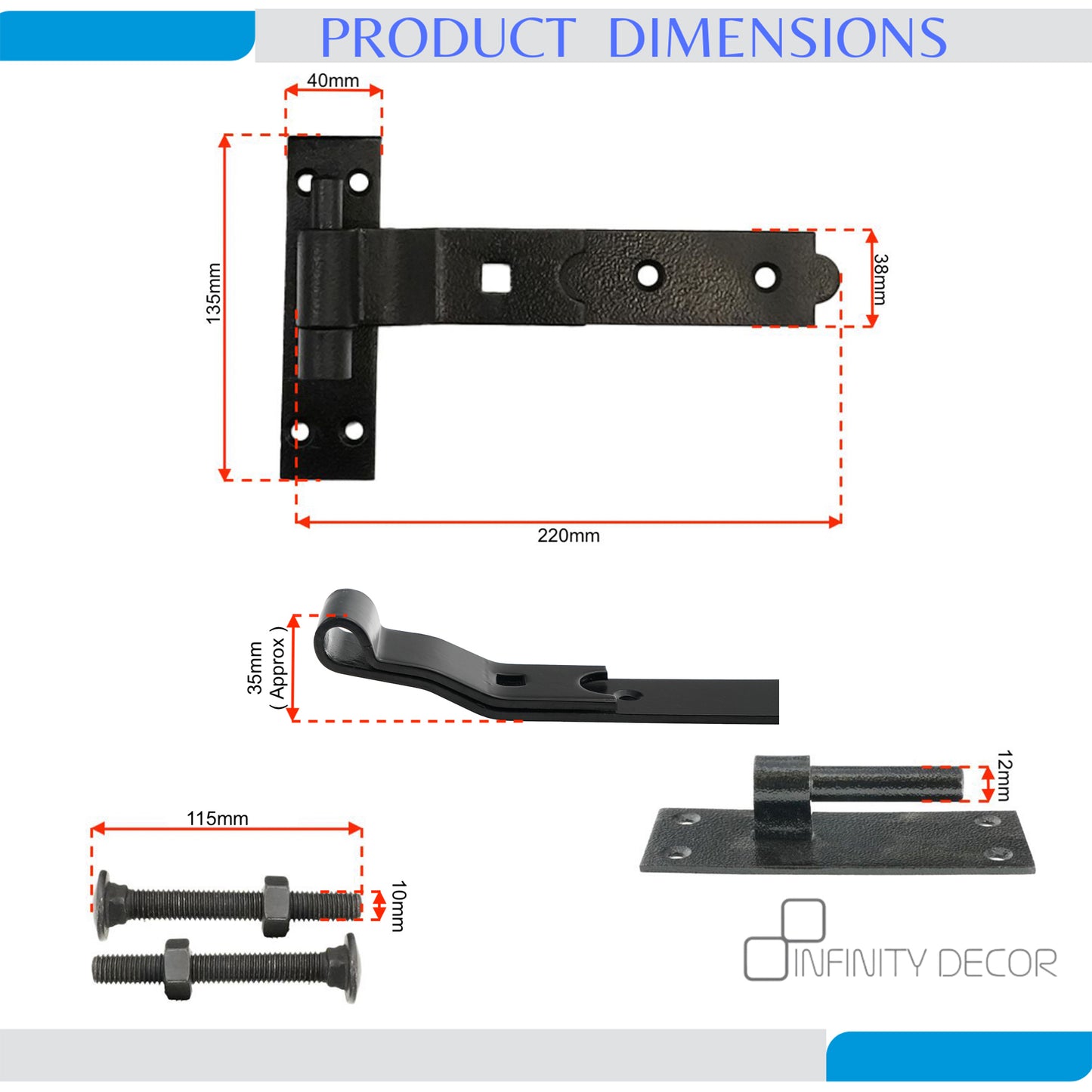 Cranked Hook and Band Hinge Home Decor
