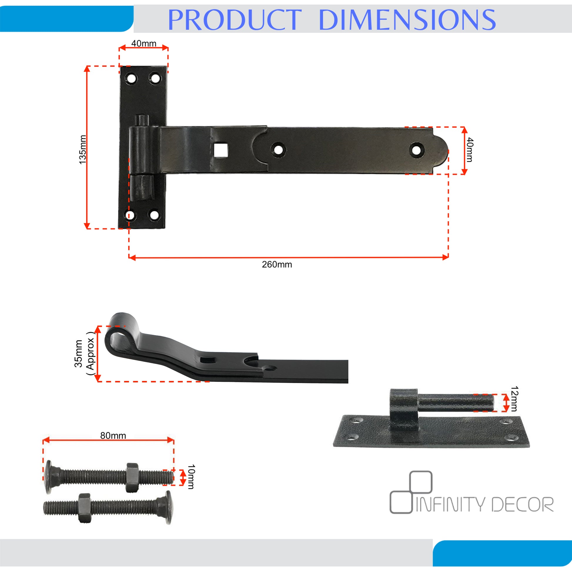 Cranked Hook and Band Hinge Home Decor