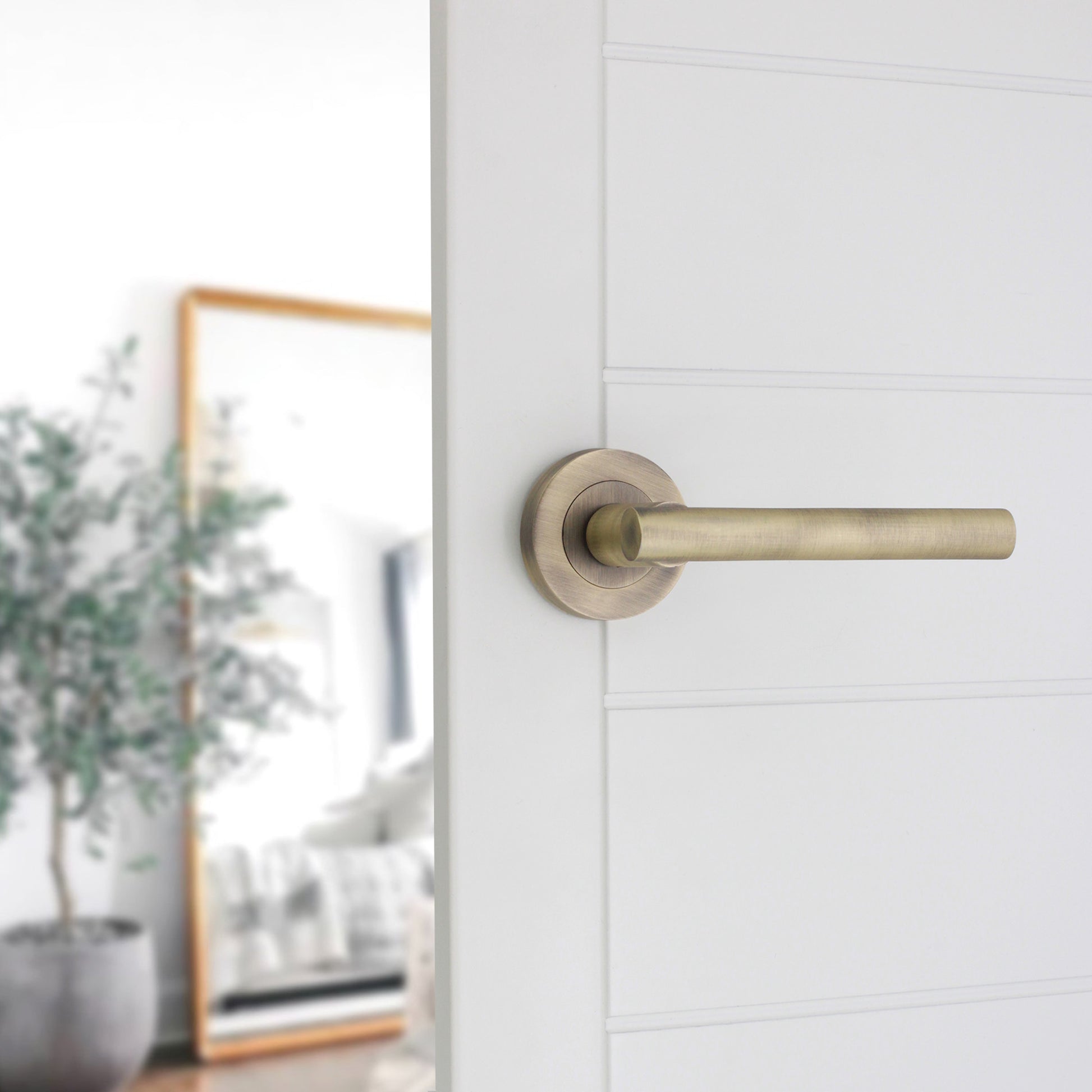 Lever on Rose Door Handle Home Decor