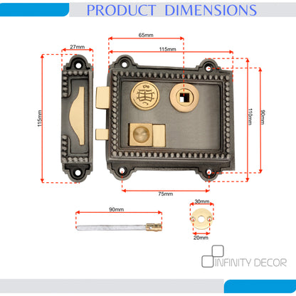 Regency Rim Lock Zinn