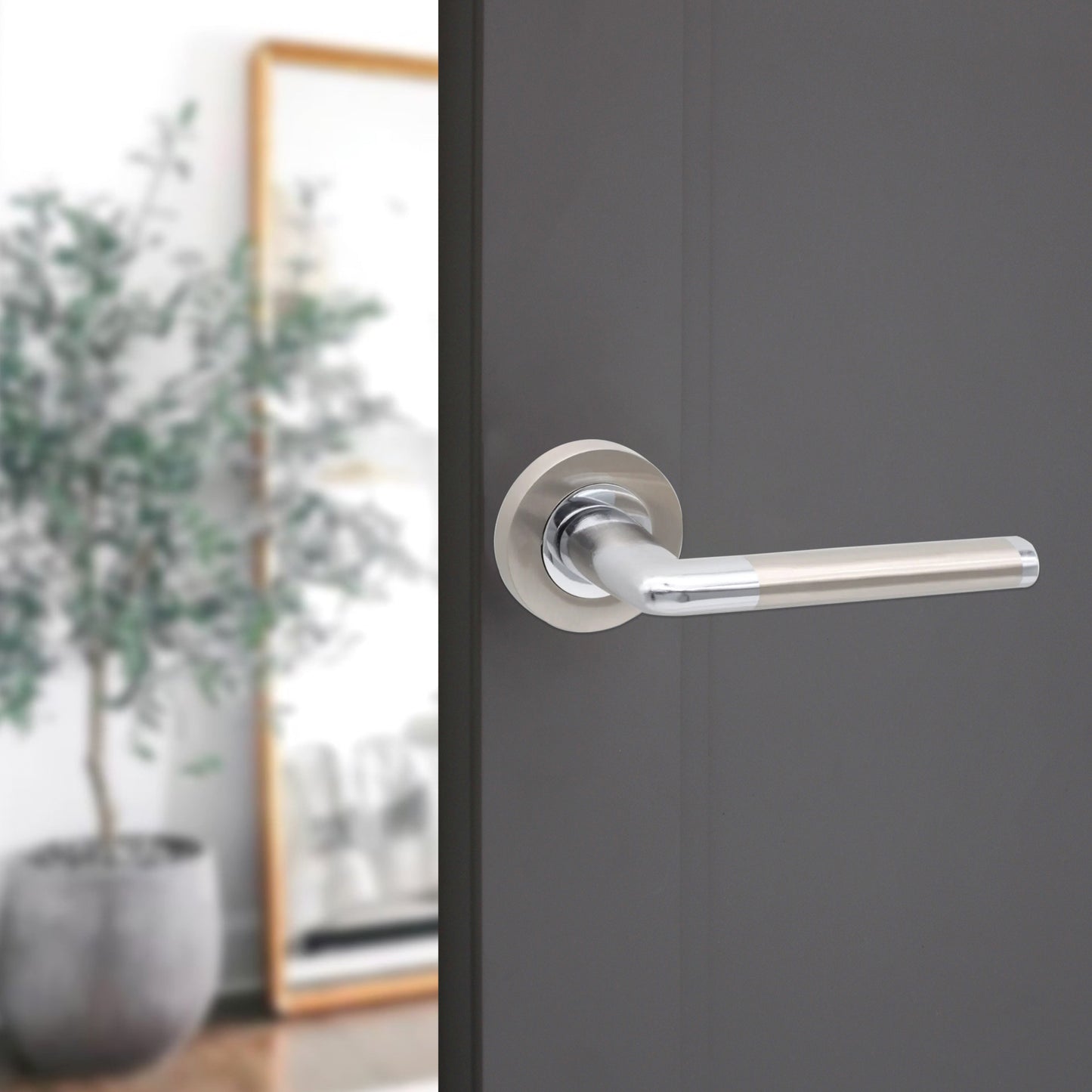 Lever on Rose Door Handle Home Decor