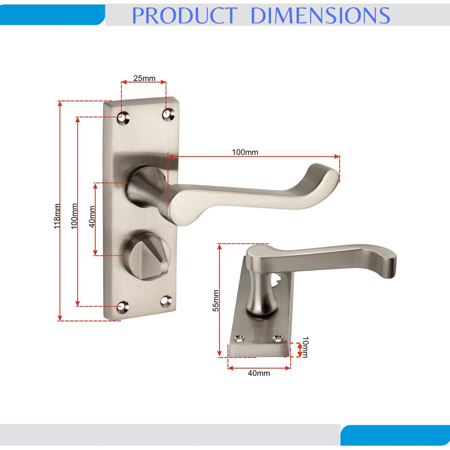 Lever on Backplate Door Handle Home Decor
