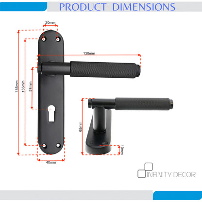 Matt Black Lever on Backplate Lock Home Decor  