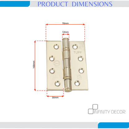 CE13 Stainless Steel BB Hinge - Electro Brass