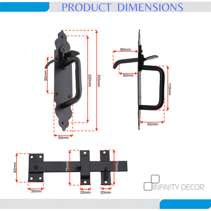 Black Iron Suffolk Latch Home Decor  