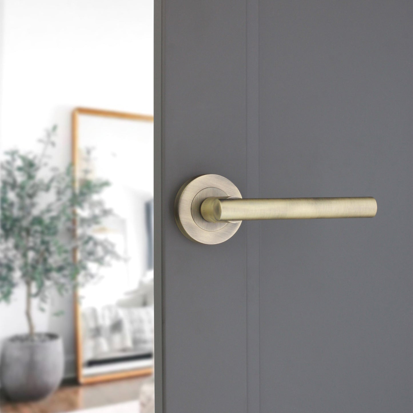 Lever on Rose Door Handle Home Decor