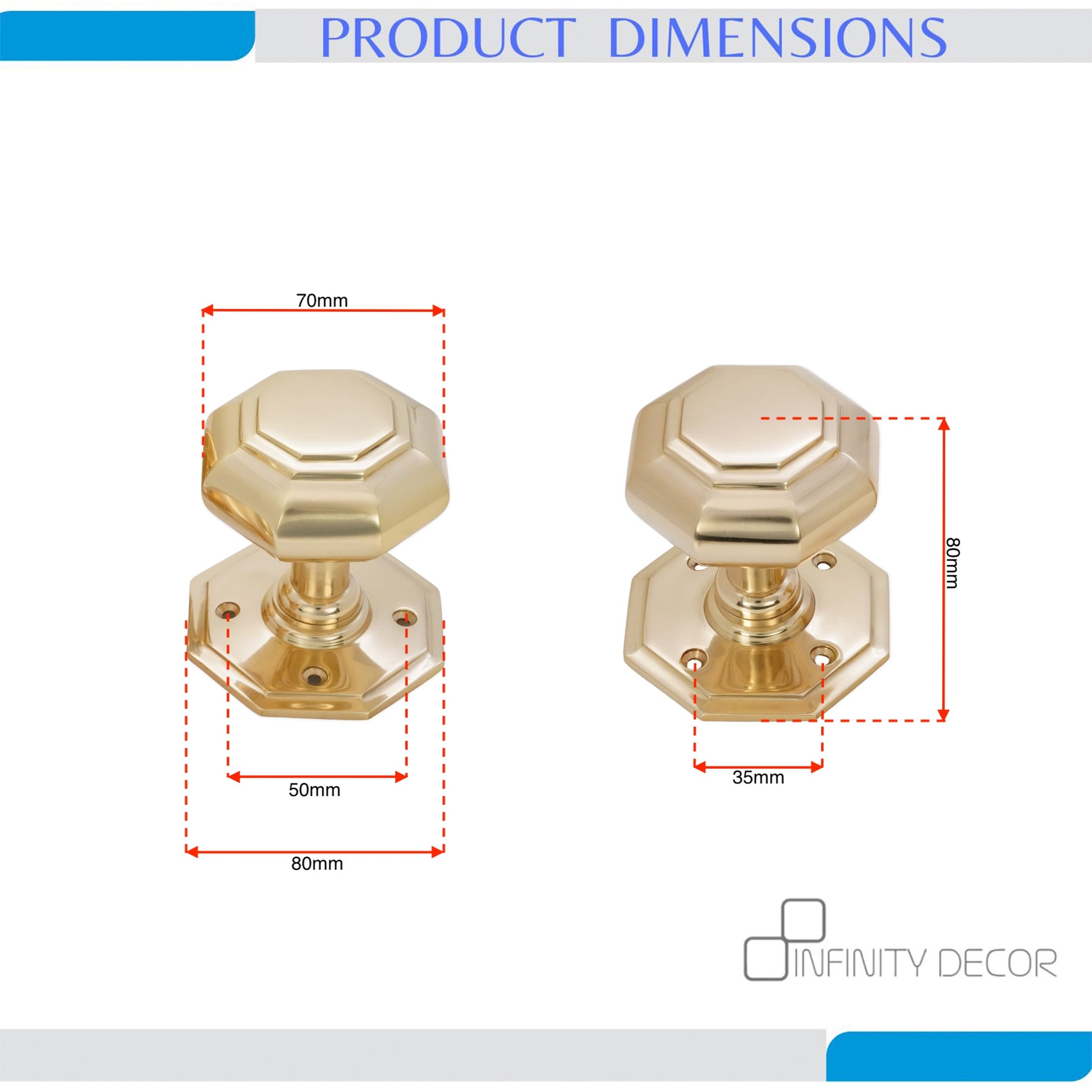 Octagonal Mortice Door Knobs Home Decor 
