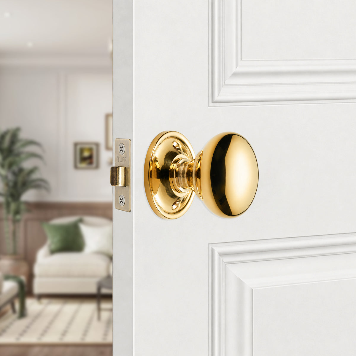 Polished Brass Cottage Small 40mm Rim/Mortice Door Knob Home Decor 
