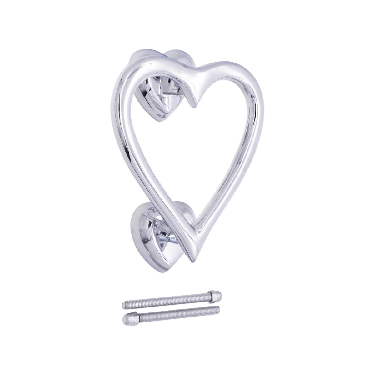 Polished Chrome Heart Door Knocker Home Decor