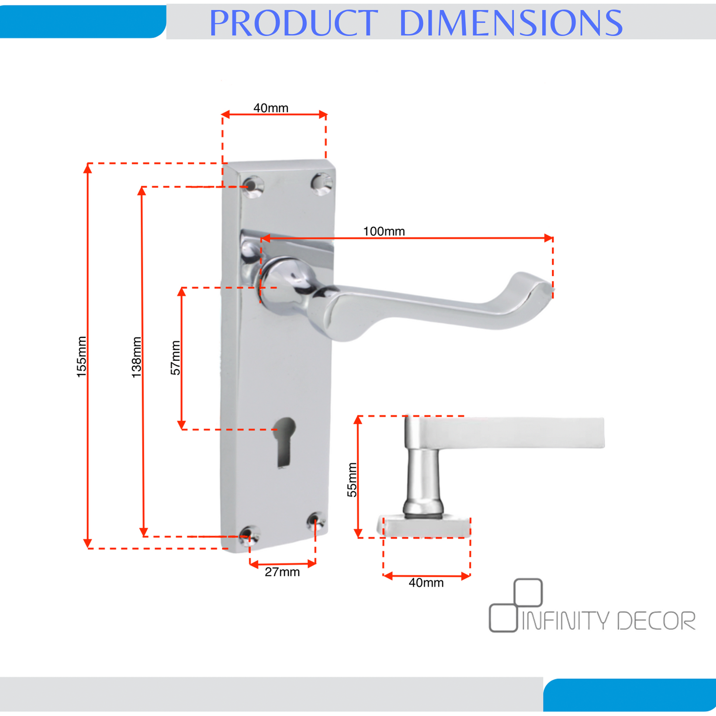 Polished Chrome Lever On Backplate Door Handles Home Decor